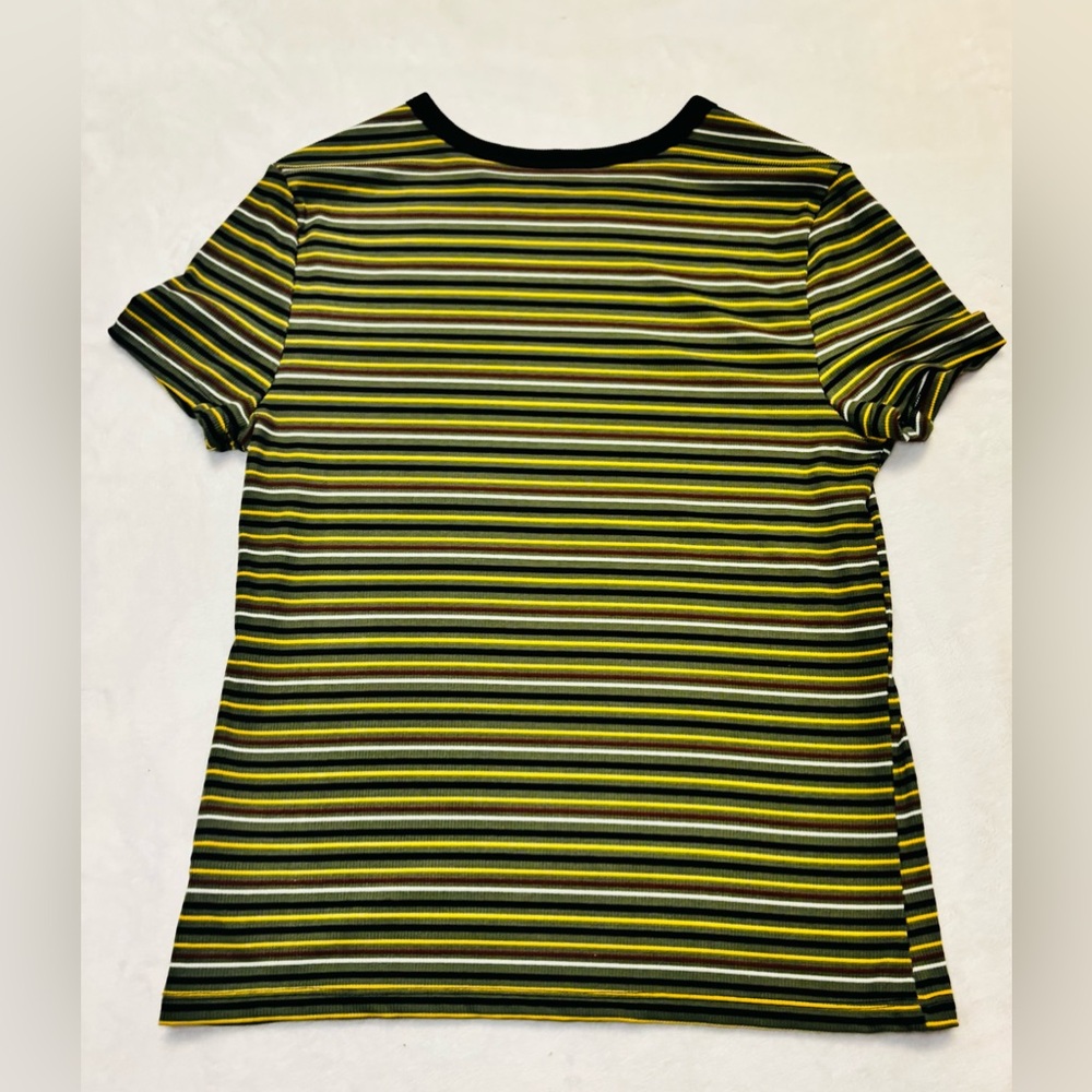 No Boundaries Multicolor Striped Short Sleeve Tee NWOT Size Large - Picture 6 of 6